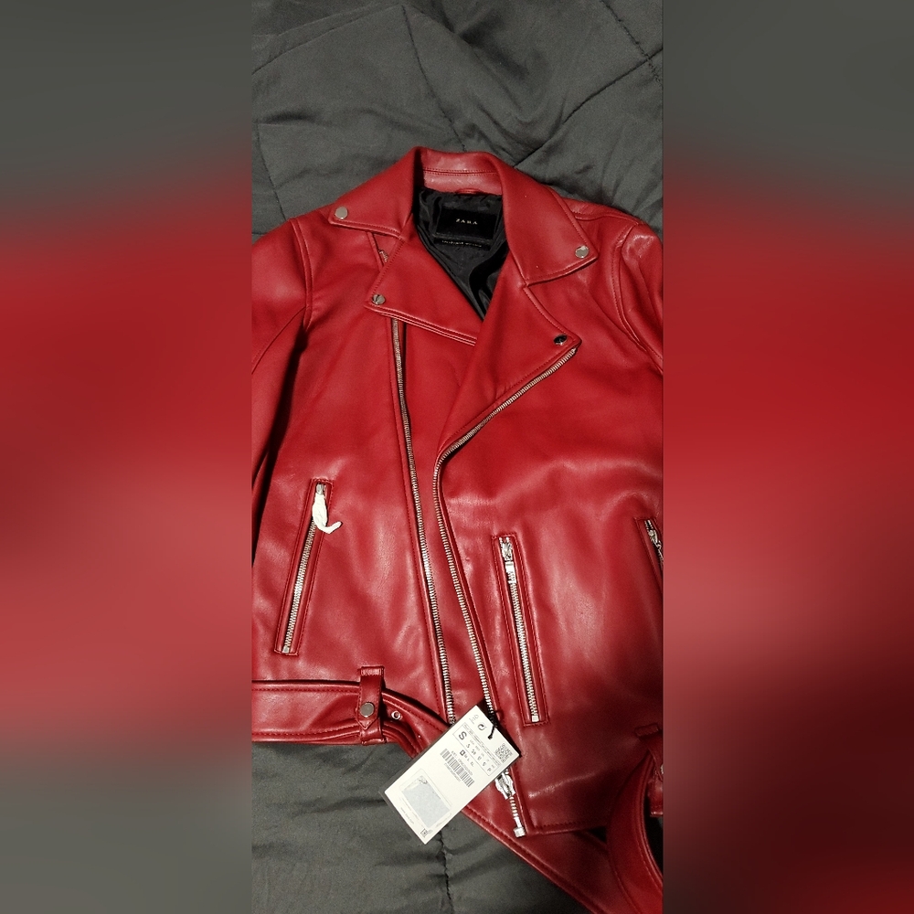 Zara Man Faux Leather jacket Small NWT